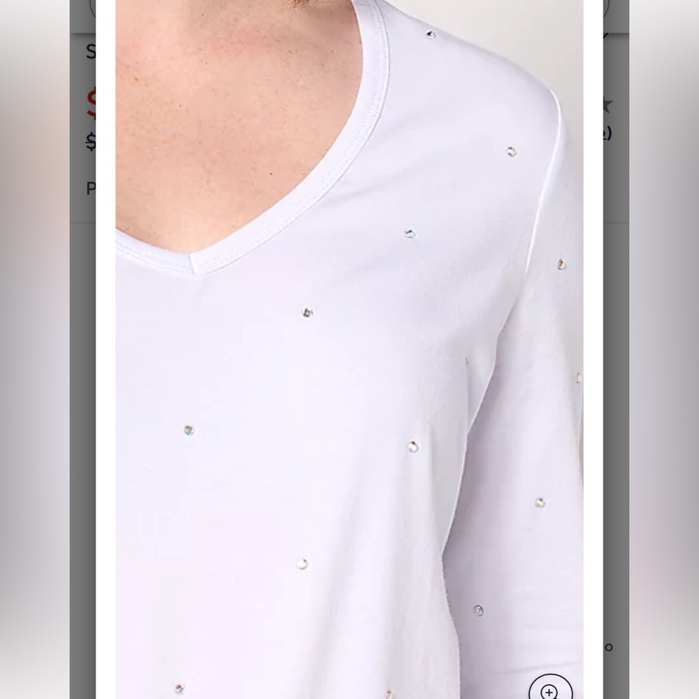 White Sparkle Long Sleeve Top